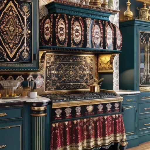 Elaborate Antique Range Cooker in 3D