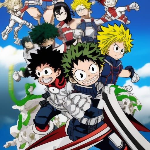 Anime-Style Superhero Action Scene