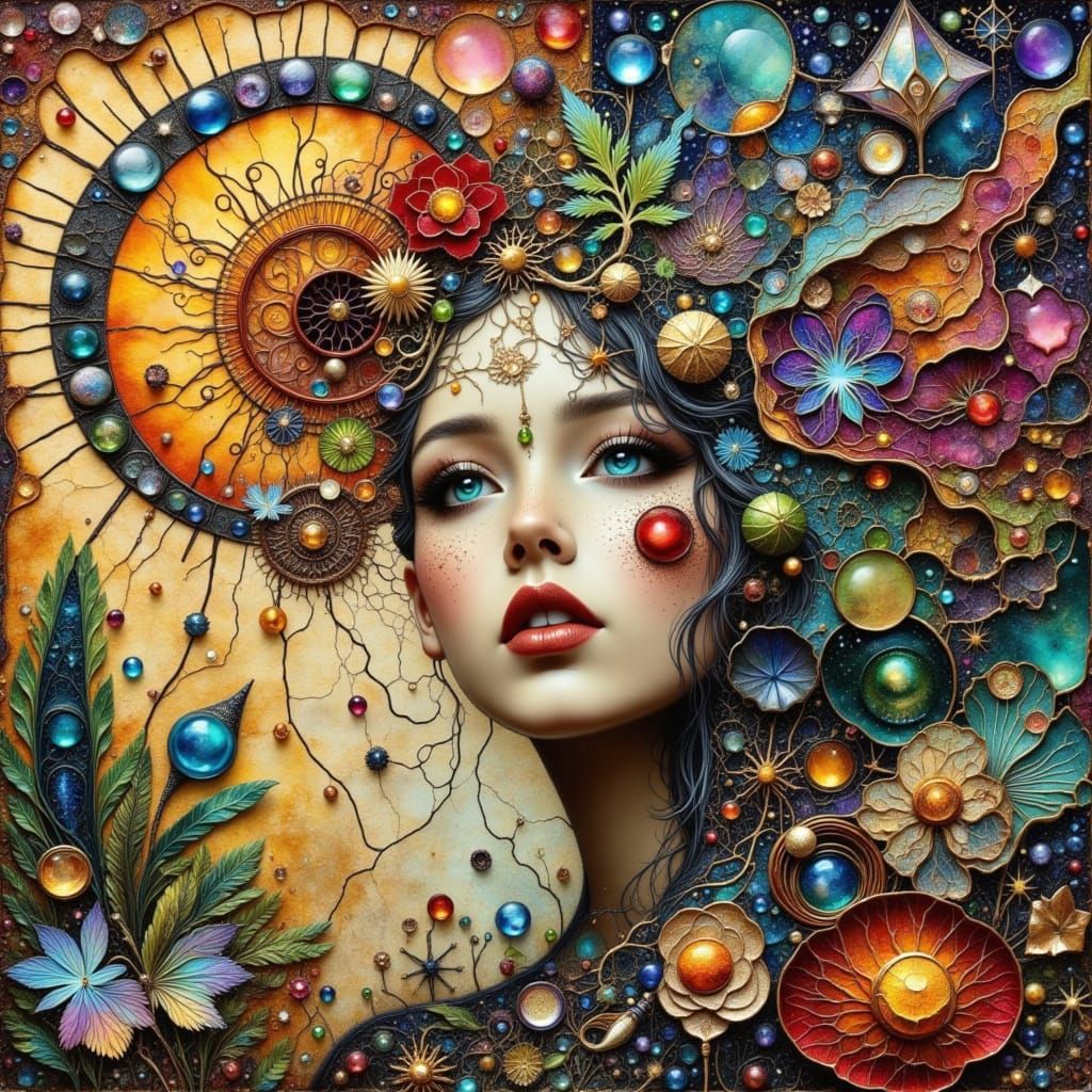 Surreal Tactile Reverie on Textured Paper