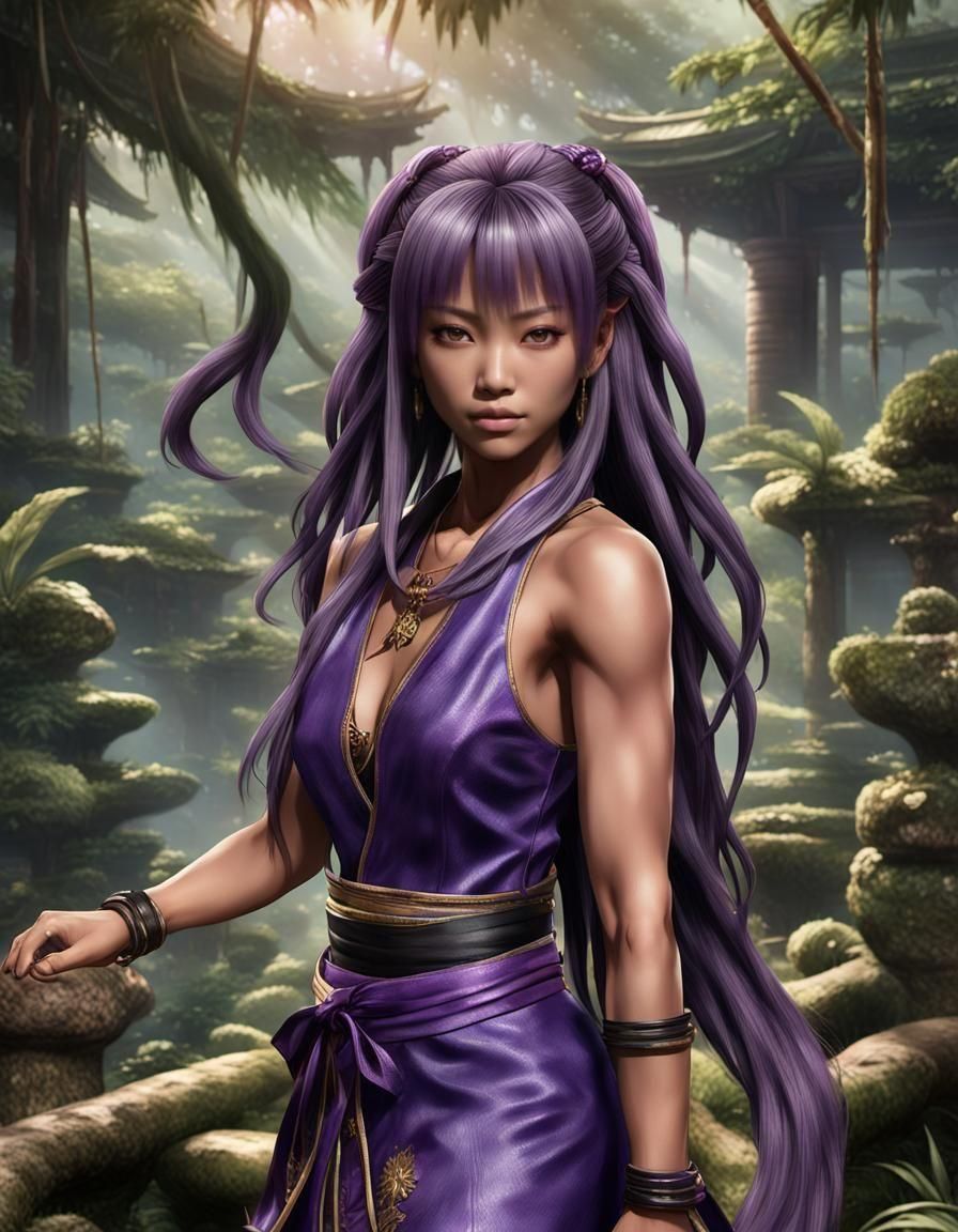Ayane as Kunoichi in Fantasy Rainforest Setting