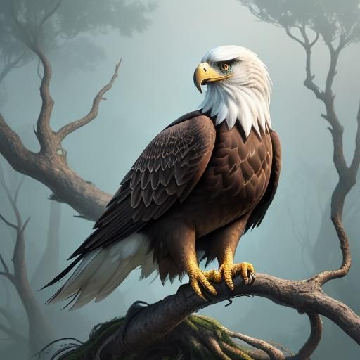 Whimsical gothic eagle