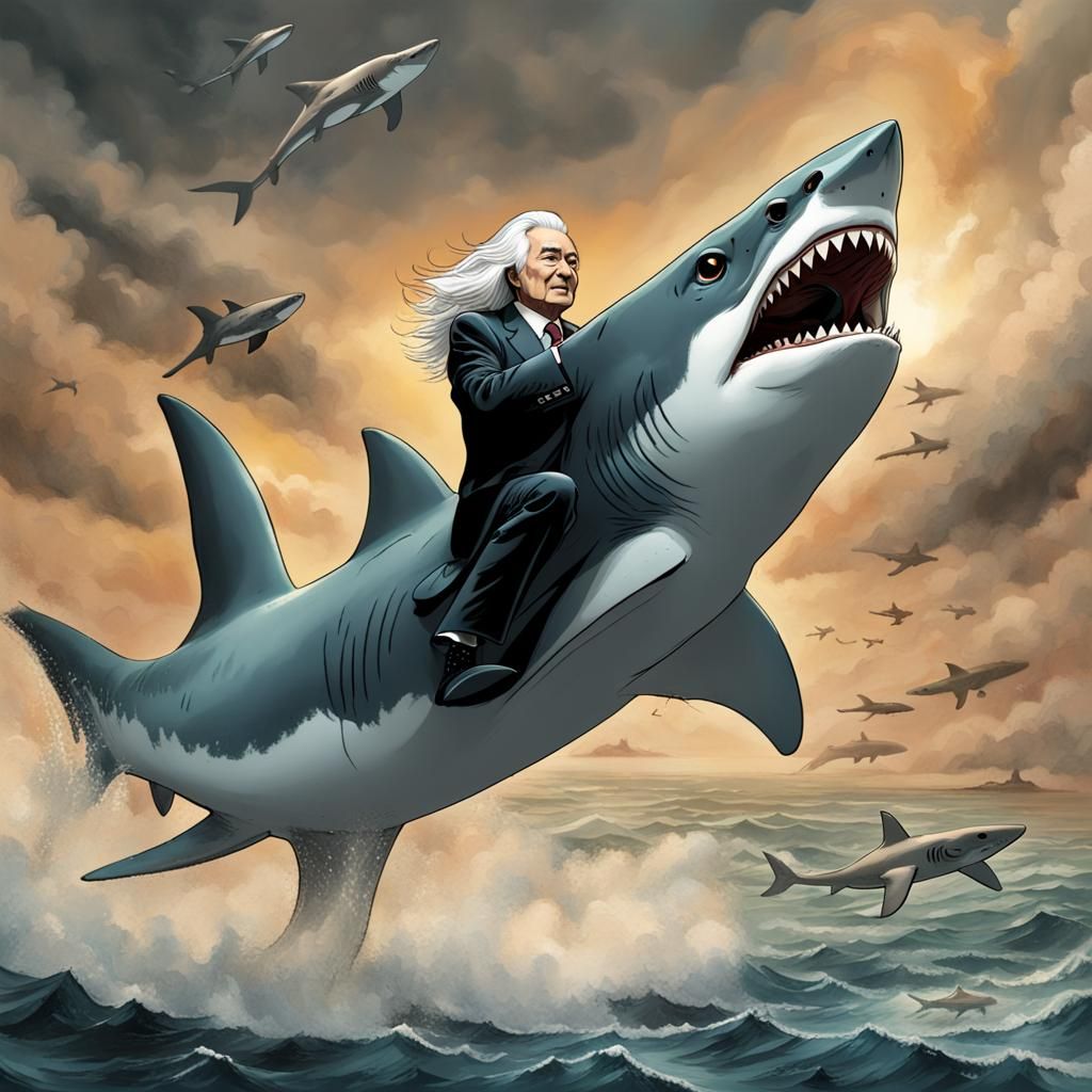 Scientist Rides Shark into Dystopian Underworld
