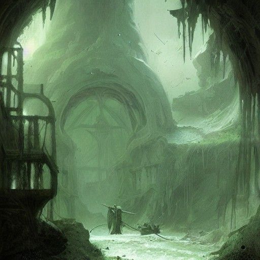 Plague Doctor on River Styx Painting