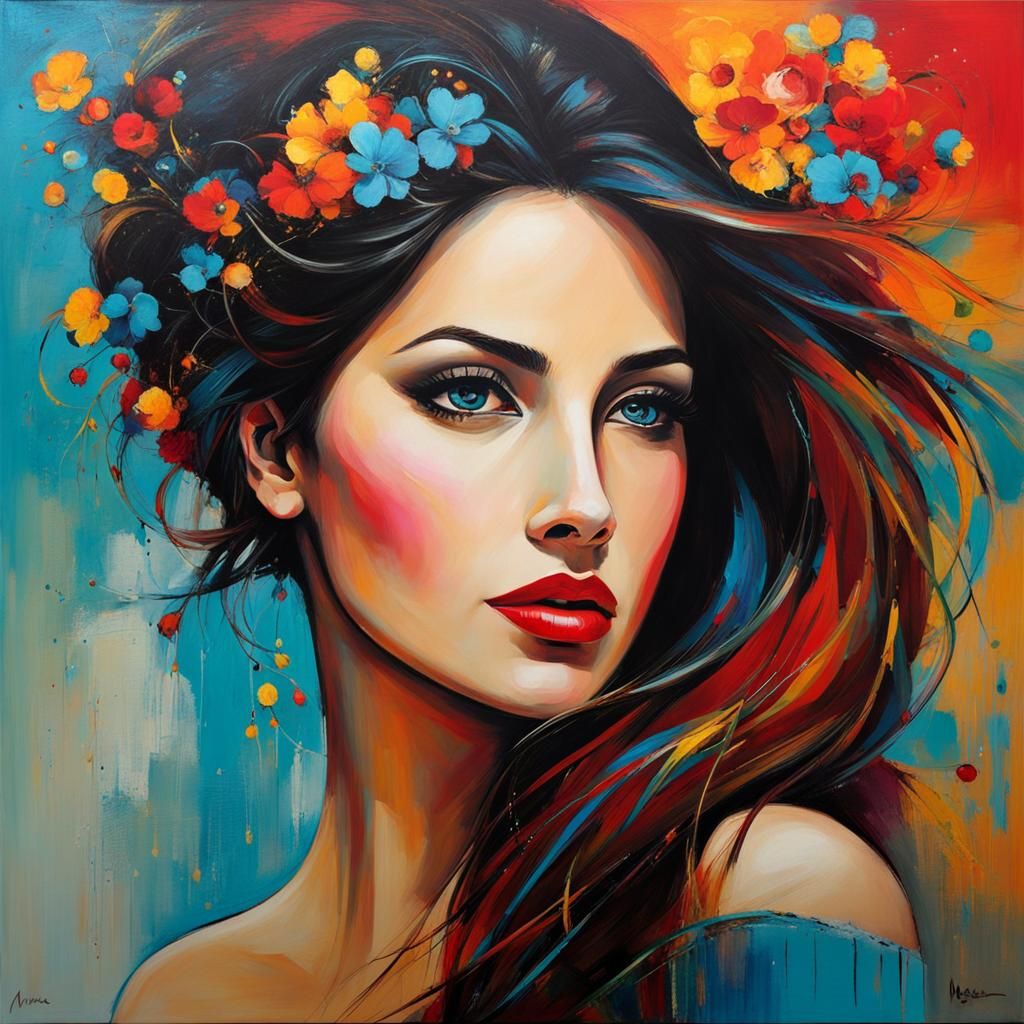 Maria Becerra Portrait in Moody Cool Colors