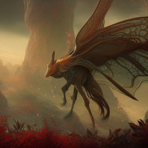 Fantastical Nymph Matte Painting in Deep Color
