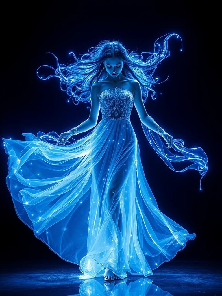 Ethereal Kirlian Spirit Portrait in Vibrant Cosmic Colors