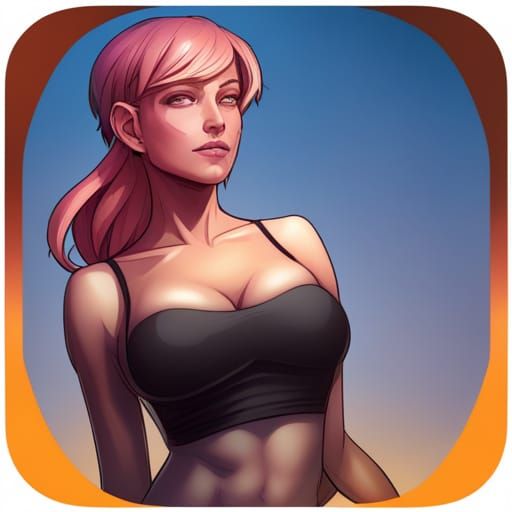 Photorealistic Portrait: Girl with Pink Hair, Orange Eyes