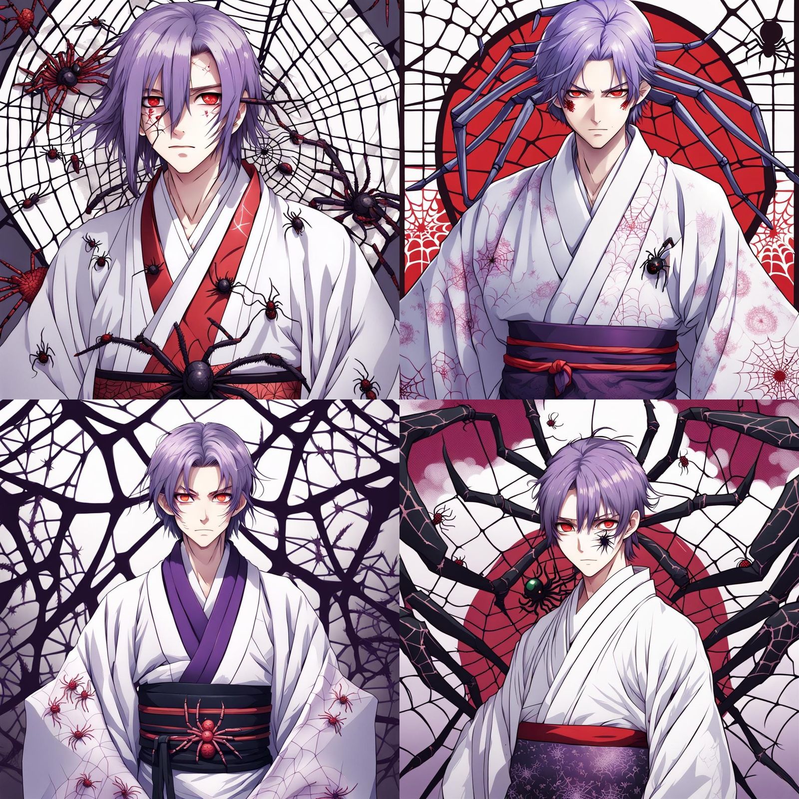 Anime Man in Spider Web Kimono