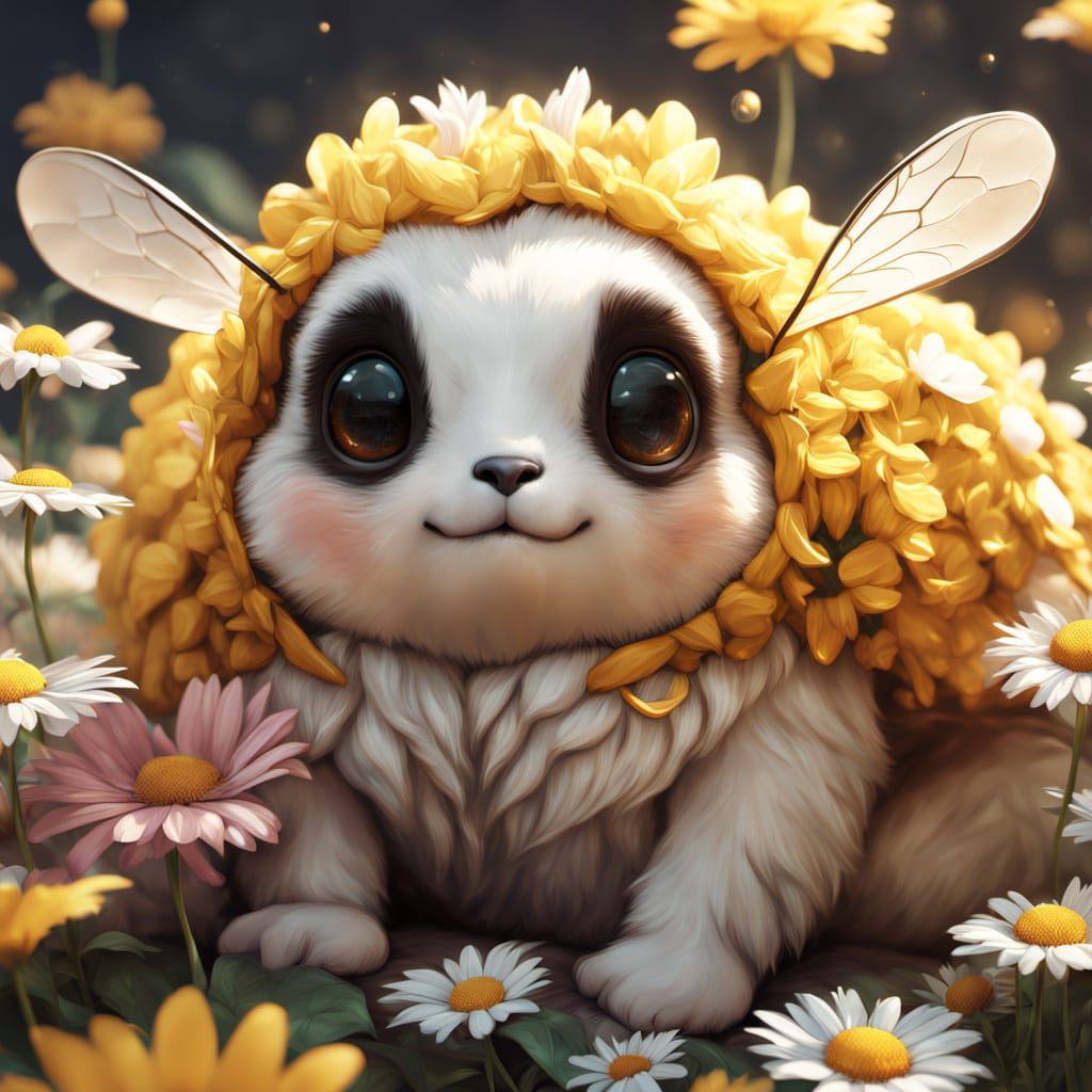 Chubby Bee's Dream: 3D Anime Flower Nap
