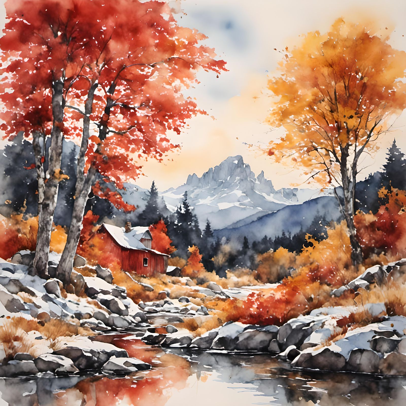 <lora:Autumn Winter:1.0> Landscape By Margareta Haverman