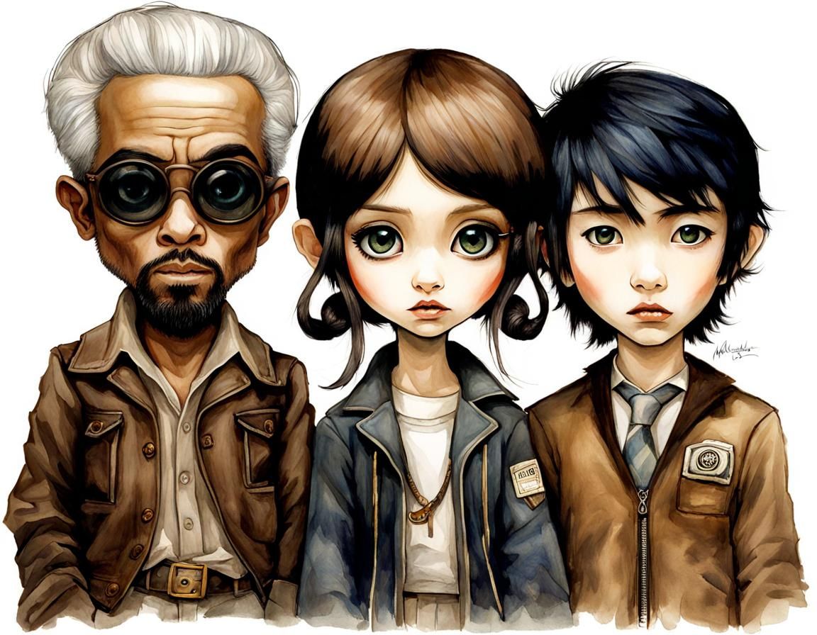 Expressive Portrait Inspired by Keane, Monge and Warhol