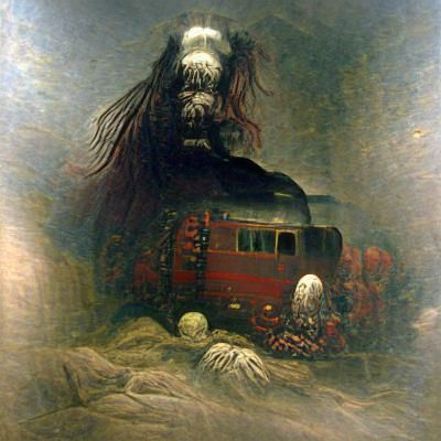 Horror Locomotive in Dark Fantasy Style