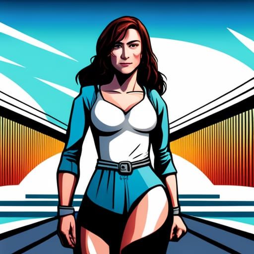 Smiling Woman in Chainmail Armor: Hyperrealistic Portrait