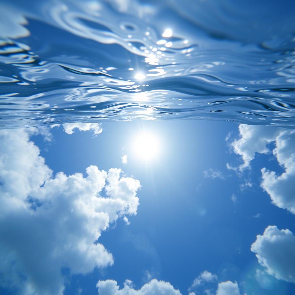 Underwater View of Sky and Sun