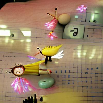Calculator Fairy Bowling in Whimsical Style