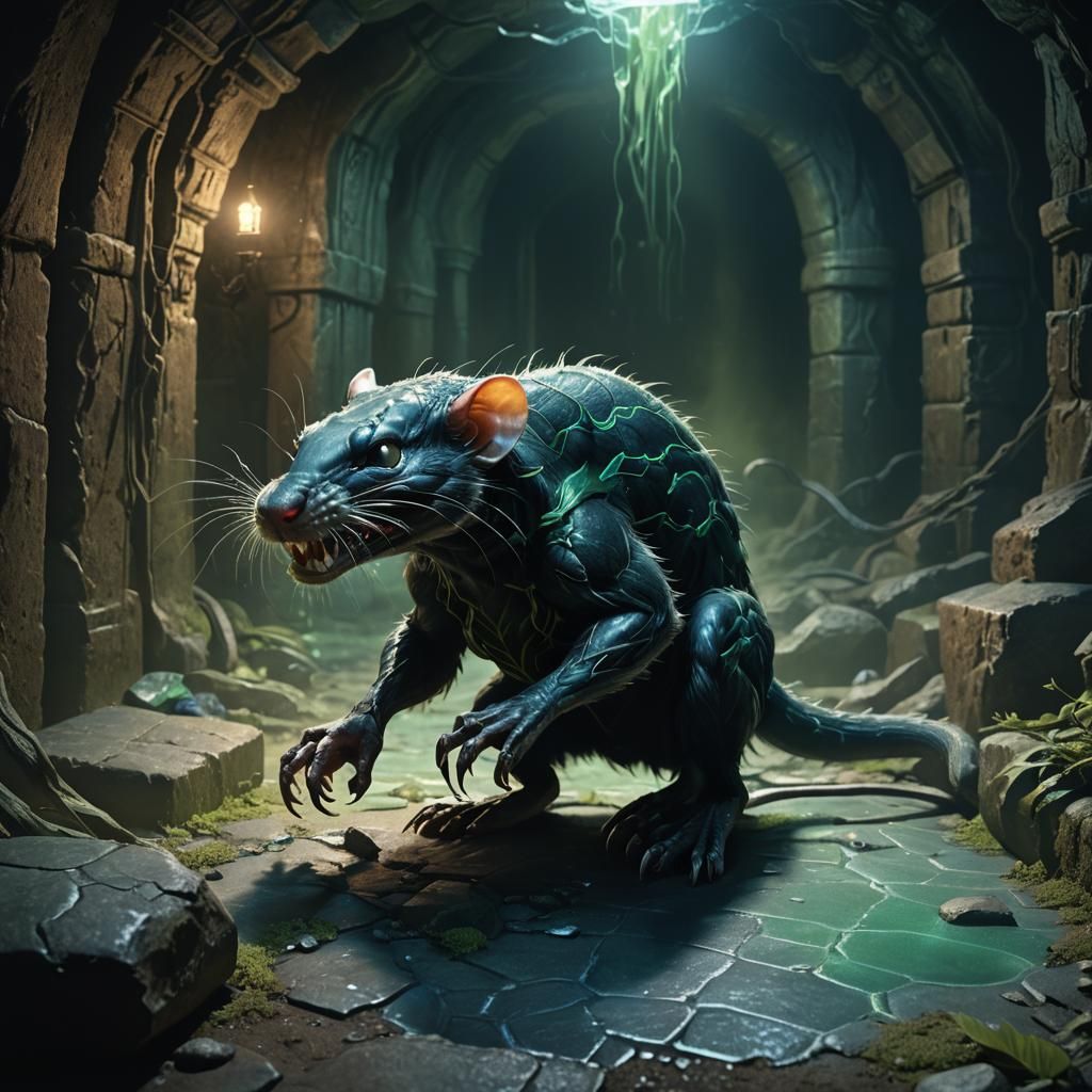 Mystical Venom Rat in Fantasy Chamber