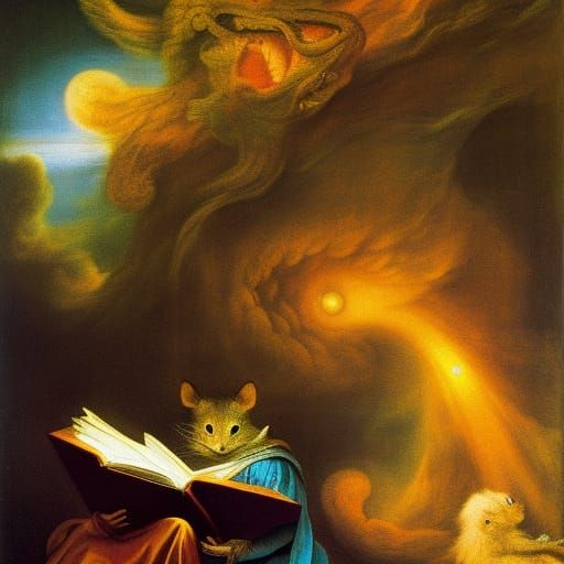 Jupiterian Mousedragon Reads Marx in Deep Space