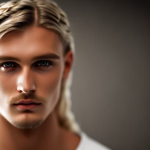 Handsome Young Viking Man Portrait in 8K