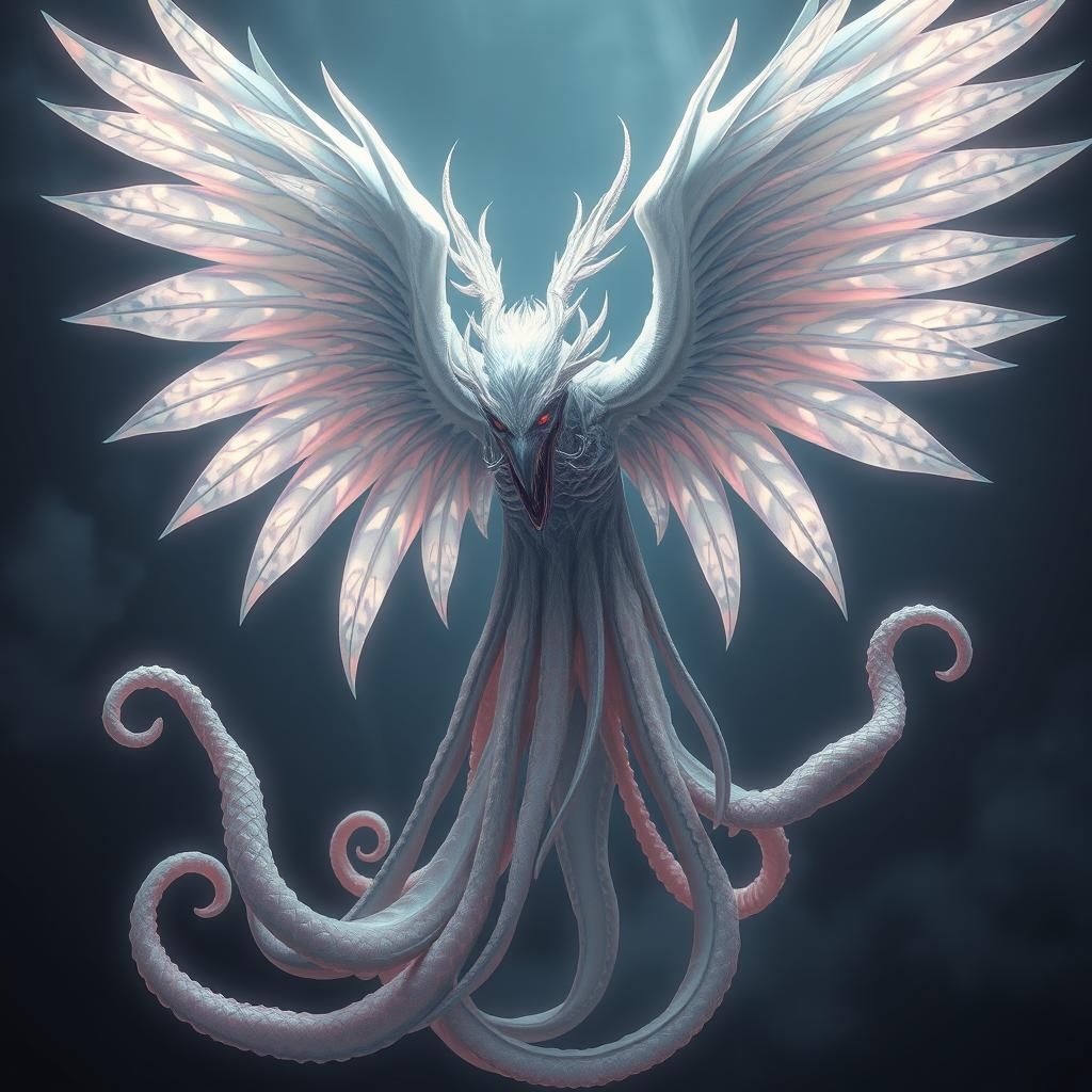 This graceful, sadistic patronus looks like a combination of an octopus and a bird.