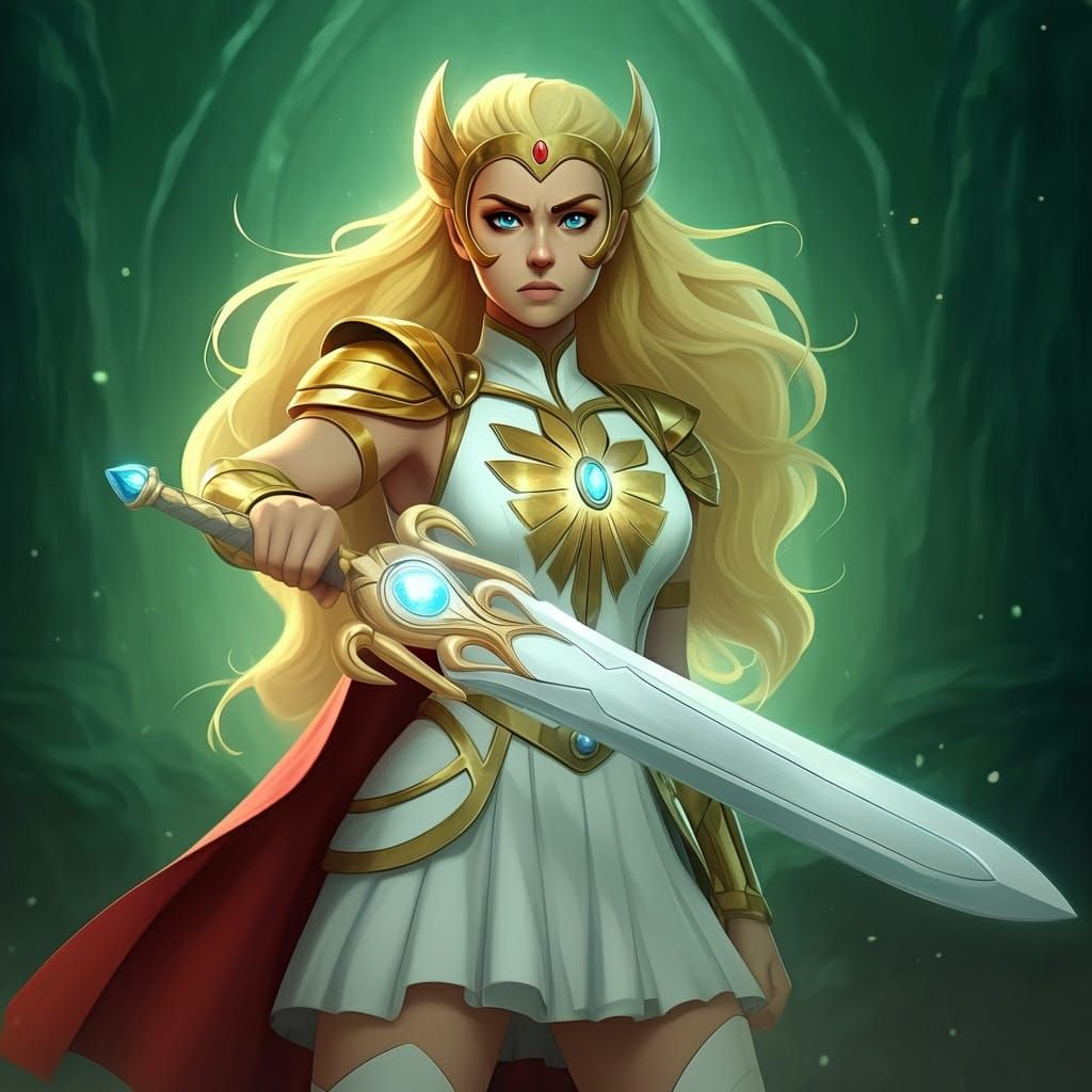 Heroic She-ra from She-ra: Princess of Power in Epic Armor