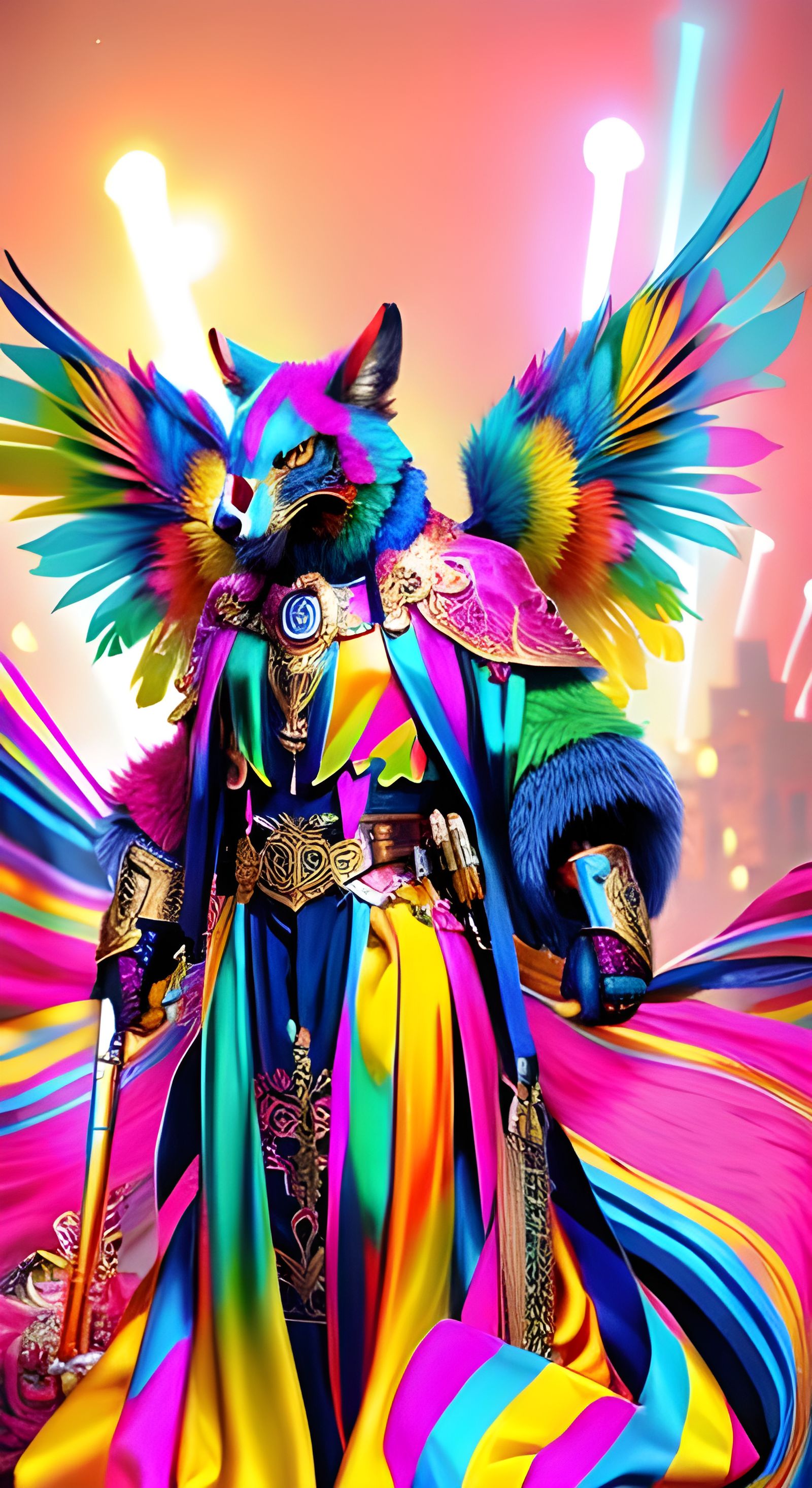 Colorful 4K Wolf Image