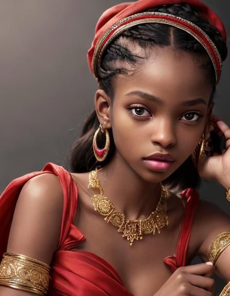 Mayan Princess Portrait in the Style of Albert Anker