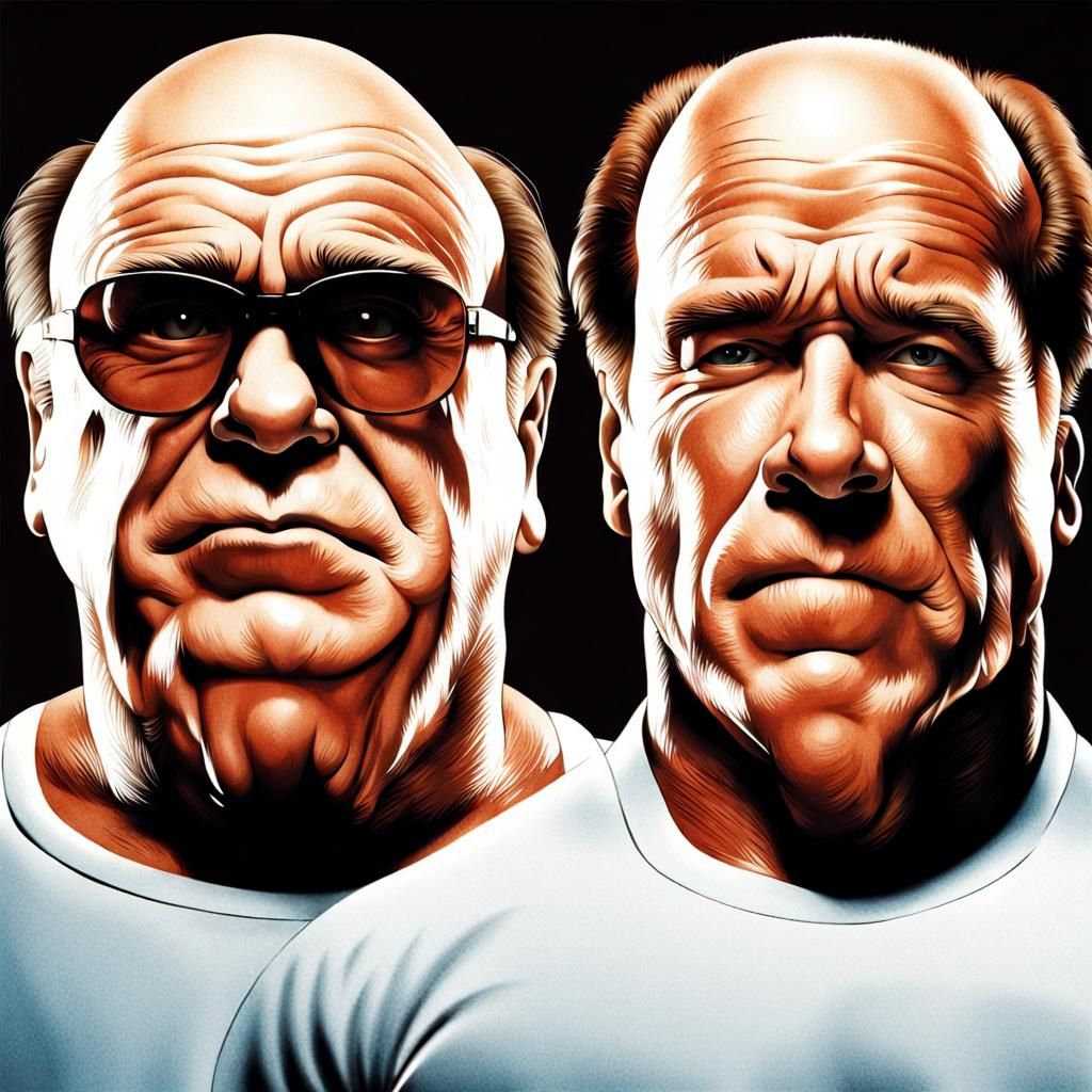 Danny DeVito as Arnold Schwarzenegger in Twins