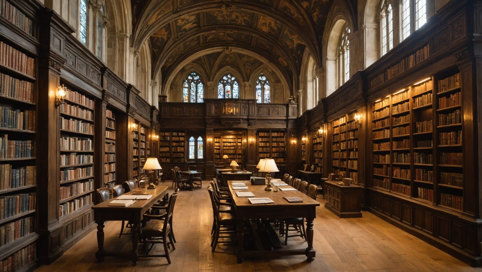 Cozy Library in a Monastery