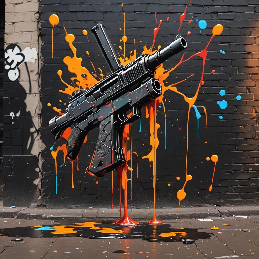 Agent 47 in Graffiti Style Street Art