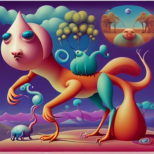 Weird Animals in Surreal Peca Art Style