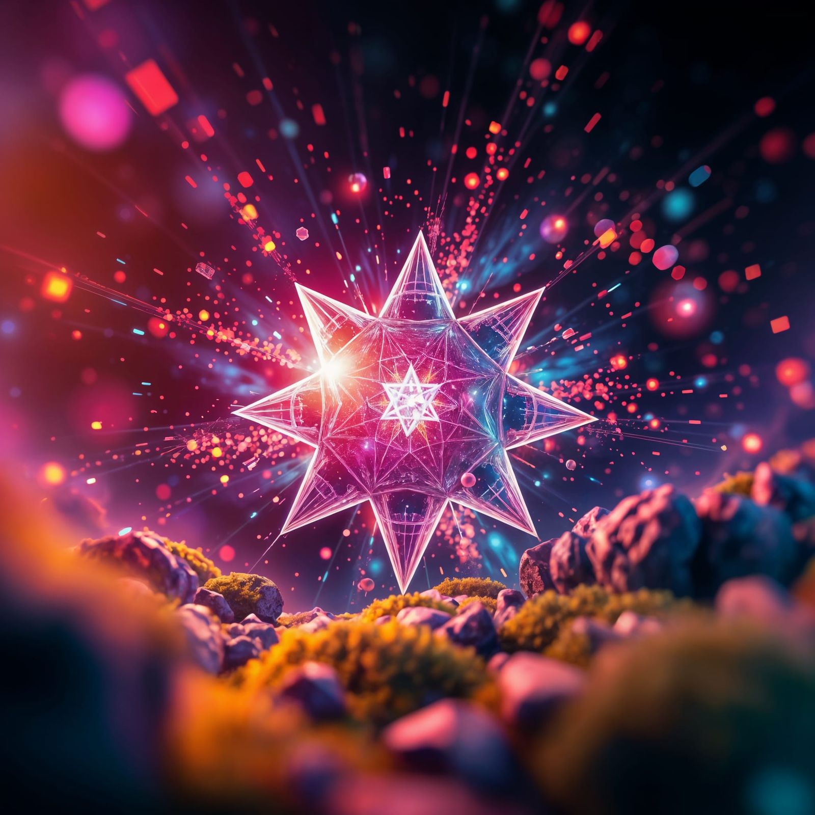 Vibrant Quantum Star Masterpiece in Realistic Rendering