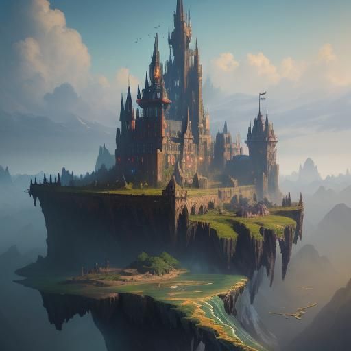 Fantastical Detailed Matte Painting in Deep Color