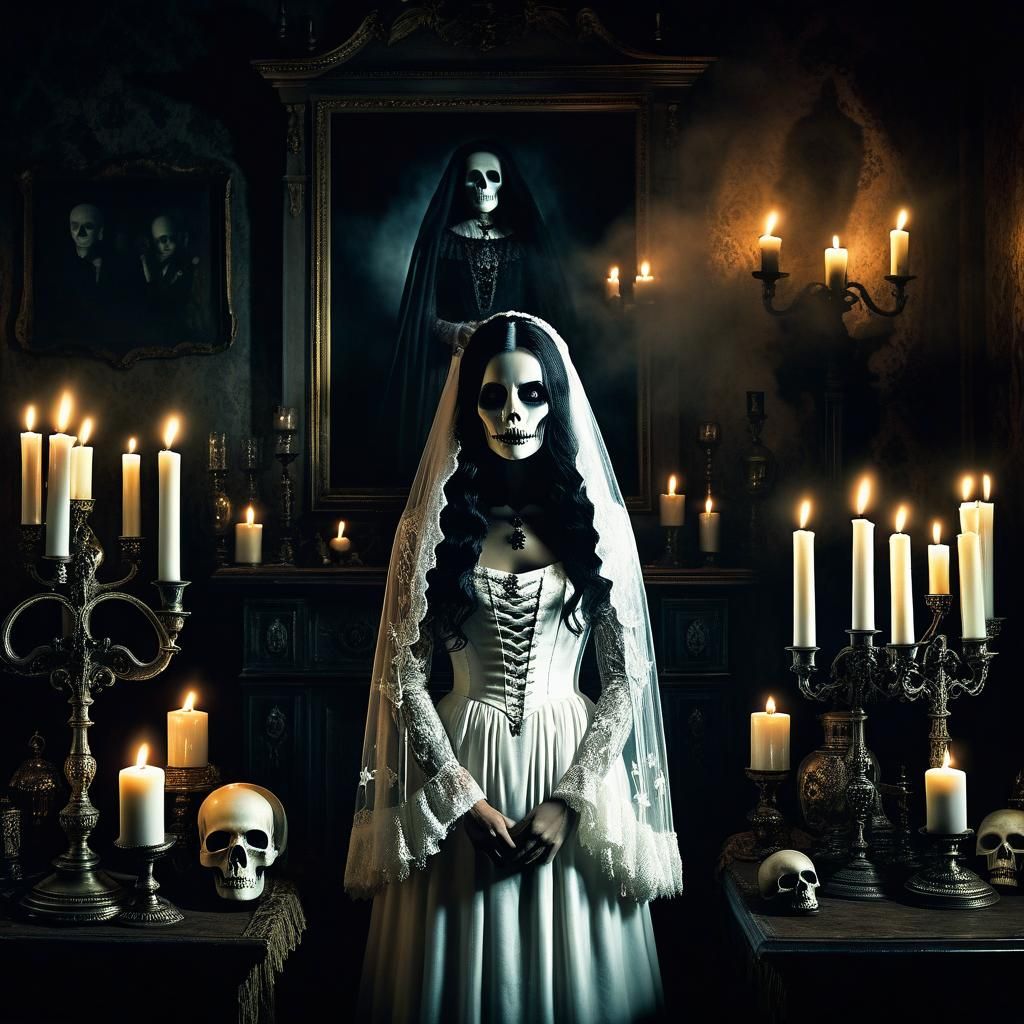 Ghostly Figure in Gothic Horror Photography