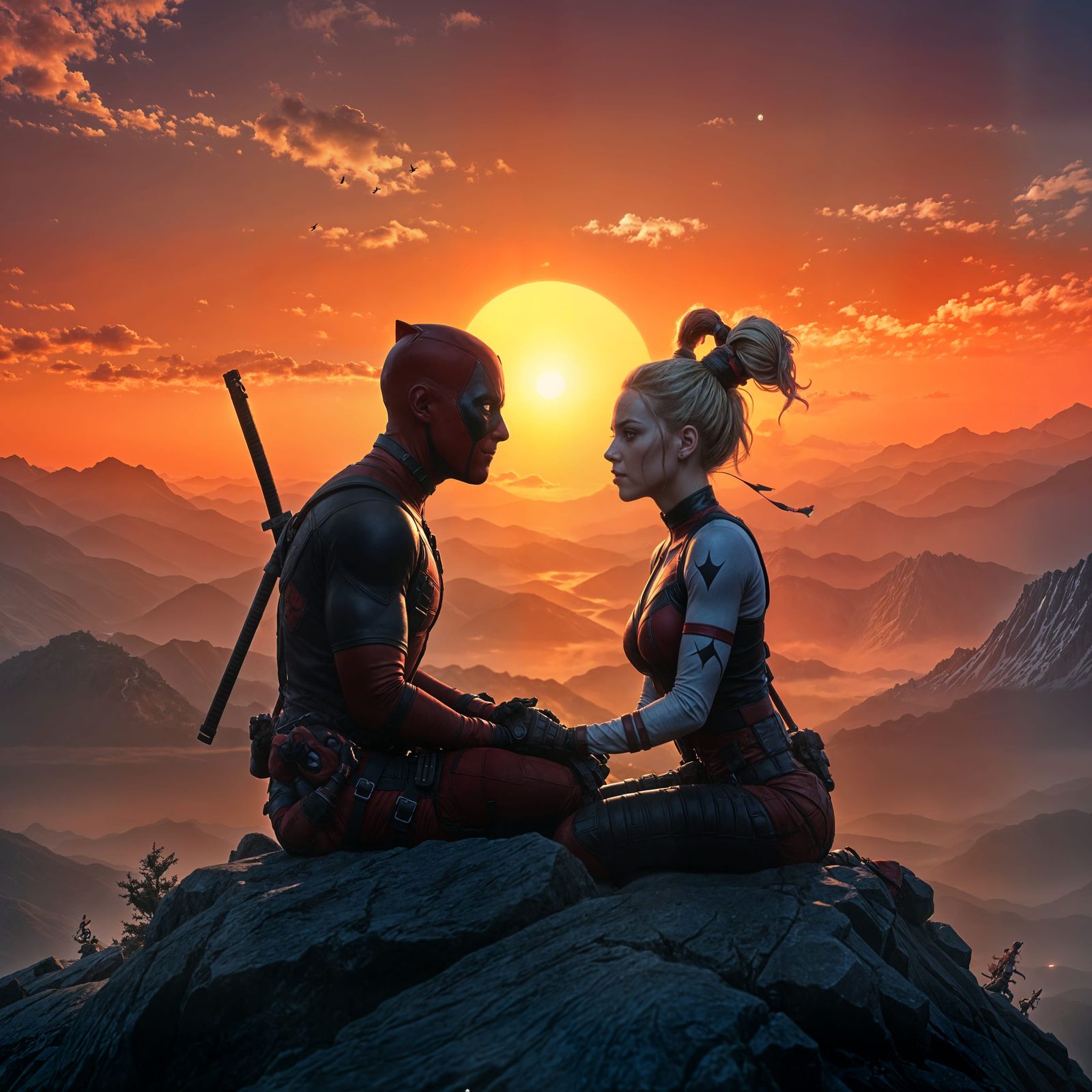Deadpool and Harley Quinn: Sunset Mountain Encounter