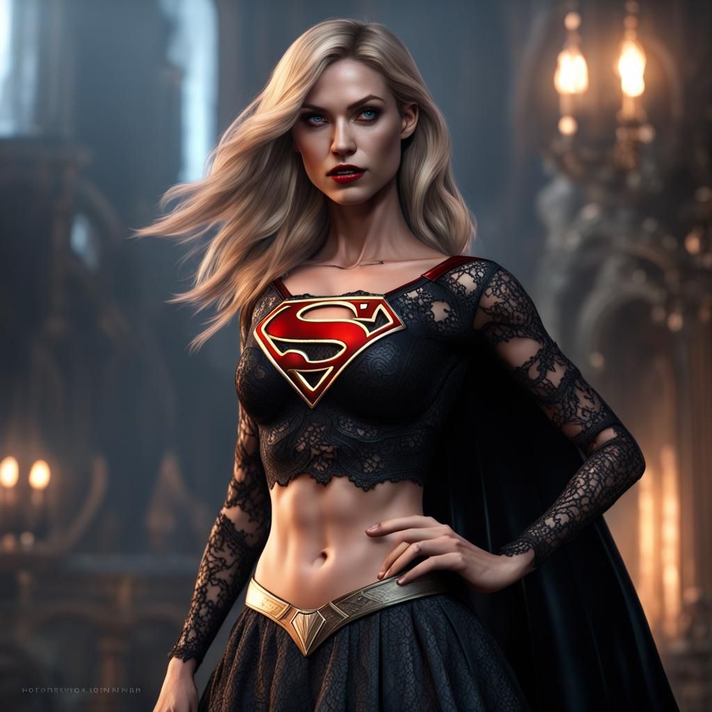 Dark Supergirl in Detailed Matte Painting