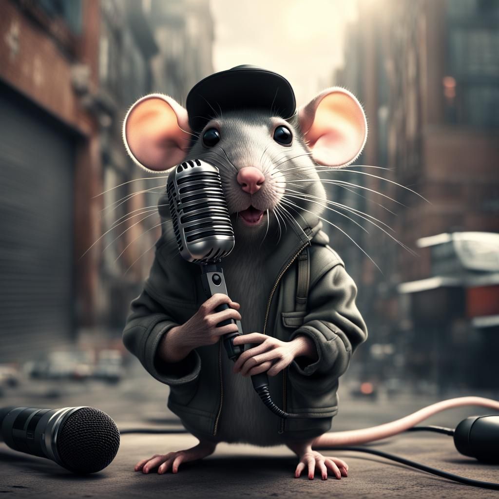Rat Rapper in Urban Digital Painting