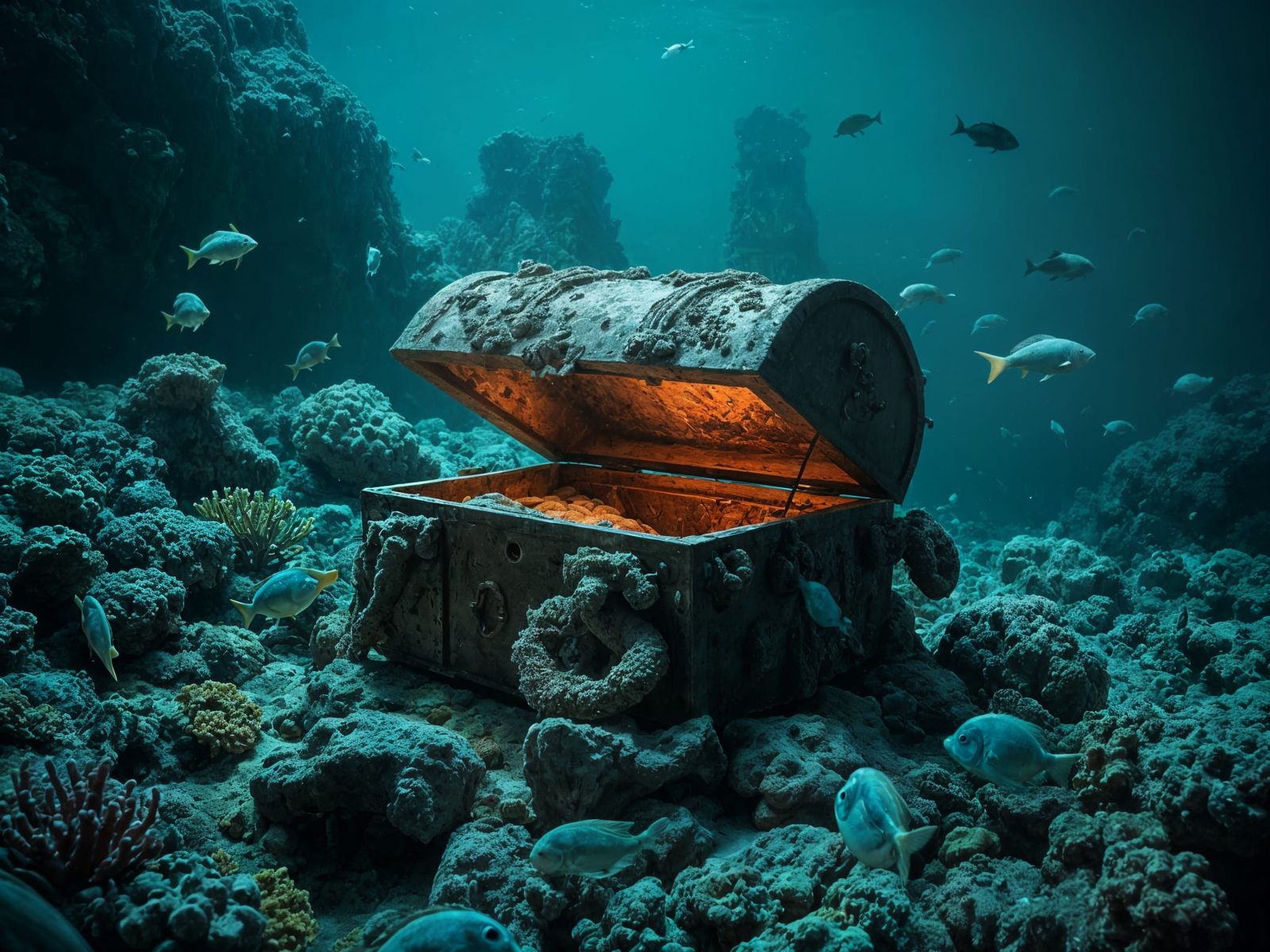 Bioluminescent Treasure Chest Concept Art