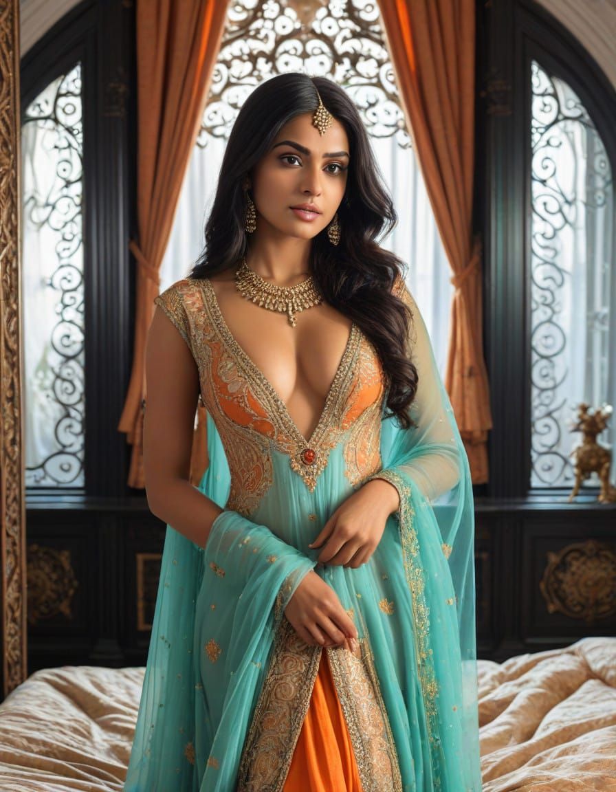 Elegance unfolds in a vibrant embrace