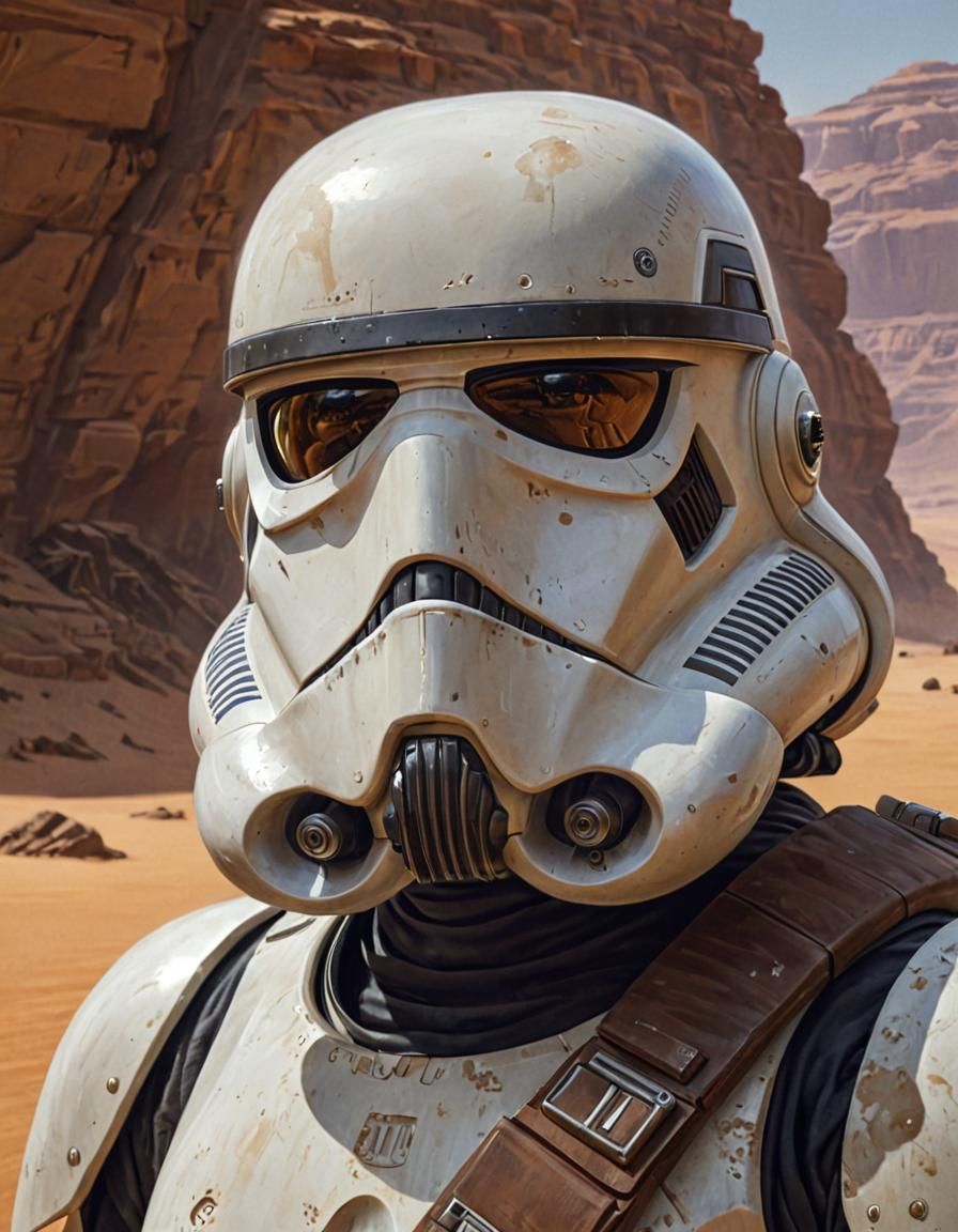 Stormtrooper Portrait on Tatooine, Digital Concept Art