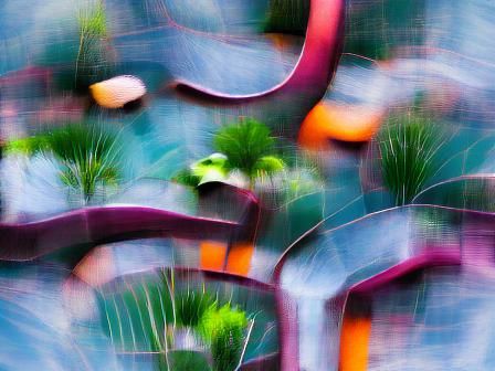 Abstract Geometric Garden Illustration
