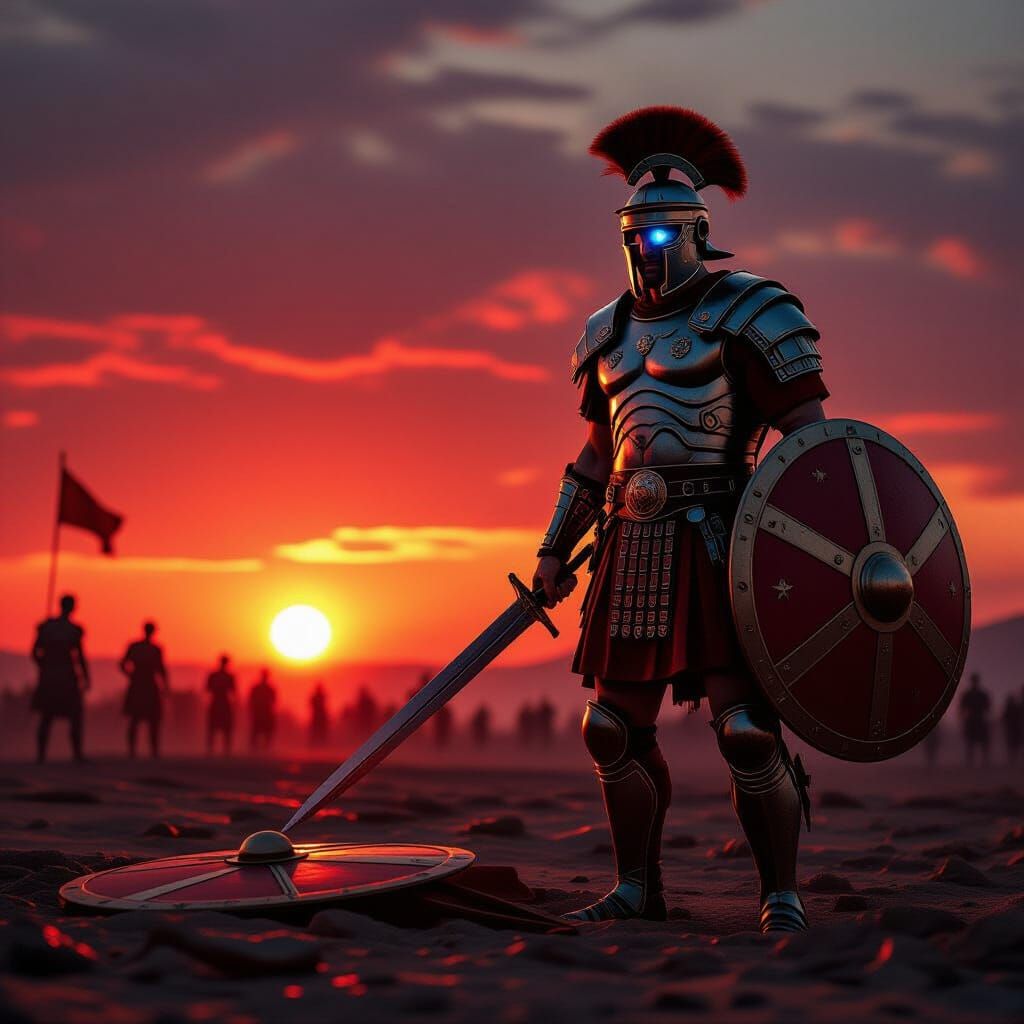 Centurion with Cybernetic Eye on Battlefield