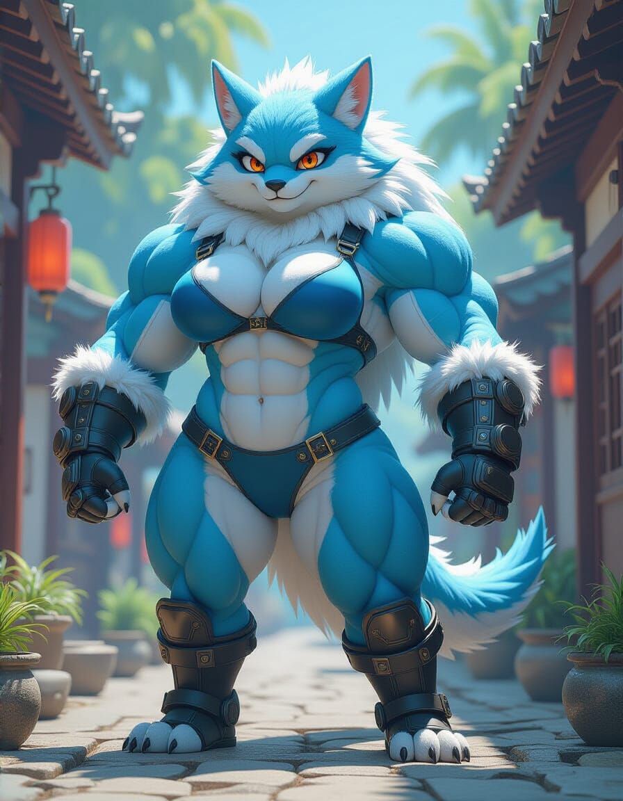 Busty Furry Shark in 3D Anime Art Style