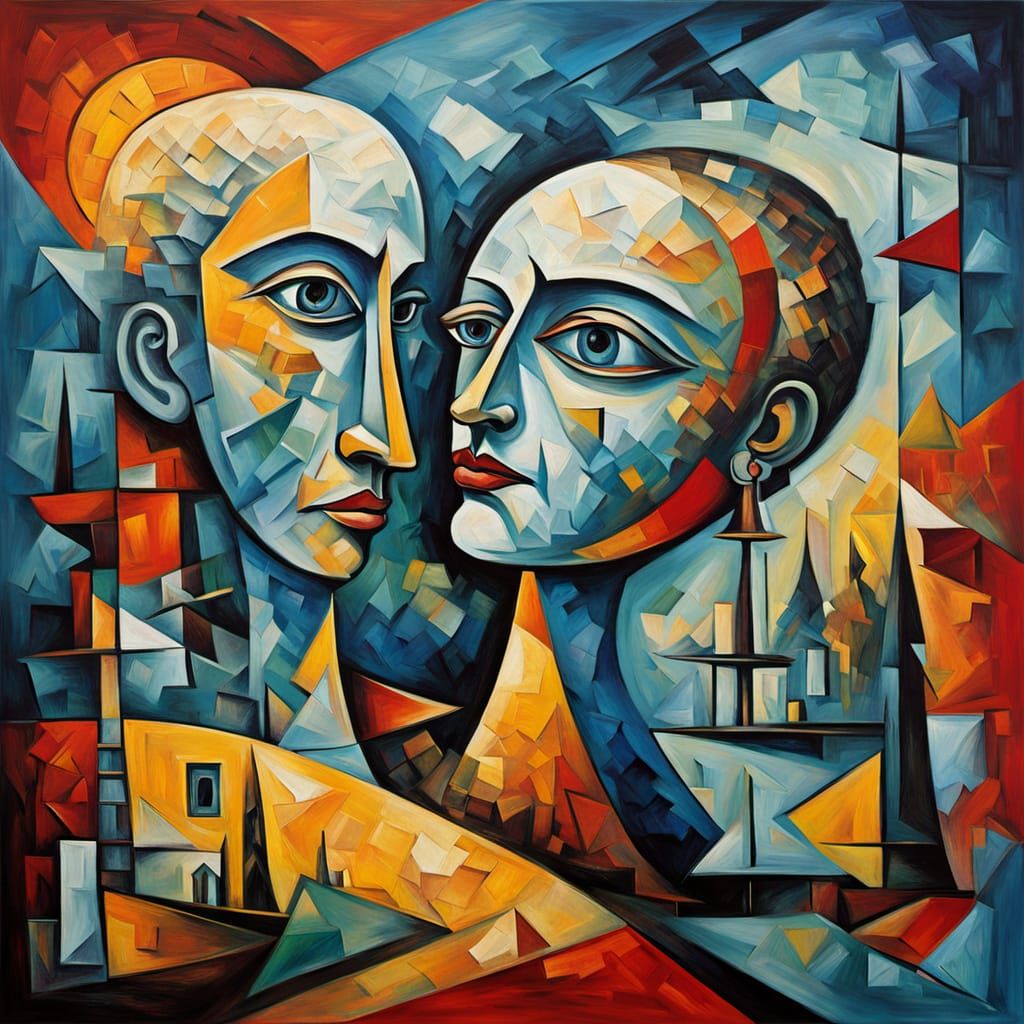 Distorted Figure in a Dreamlike Landscape