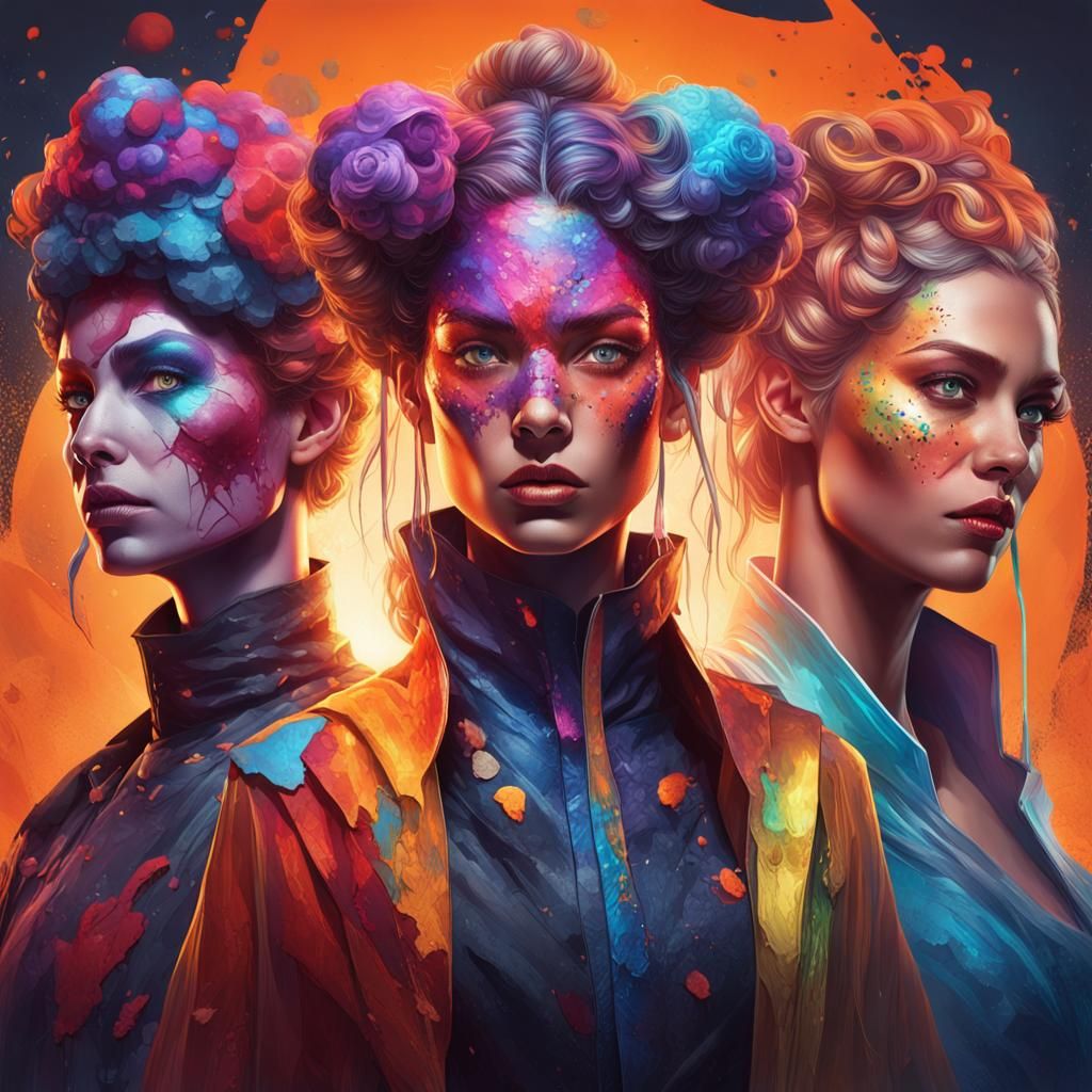 Halloween Costume Portrait in Art Nouveau Style