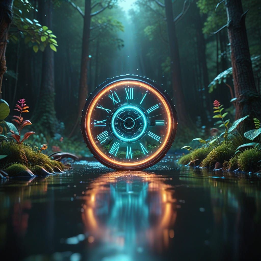 Serenely Balanced Lakeside Oasis in Vibrant Color