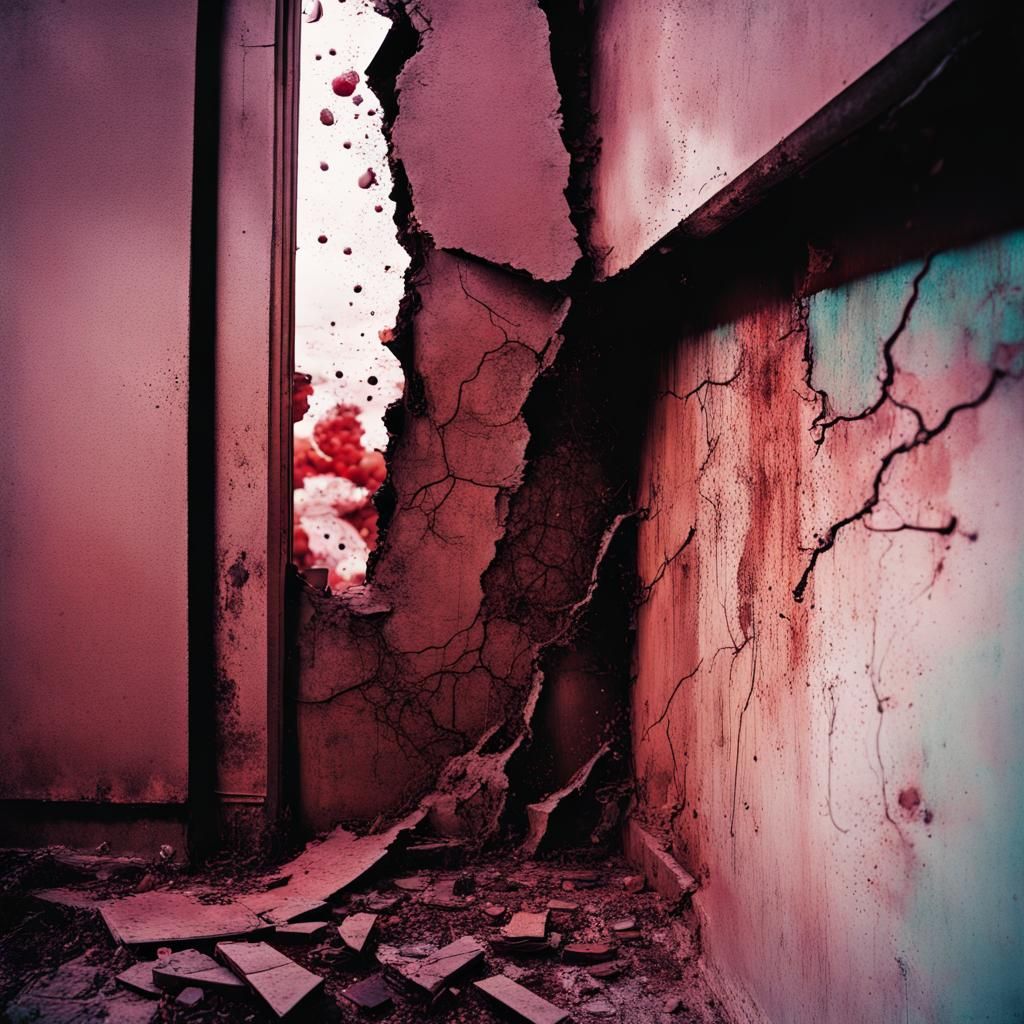 Abstract Transformation: Colorful Cracks in Photo Art Print