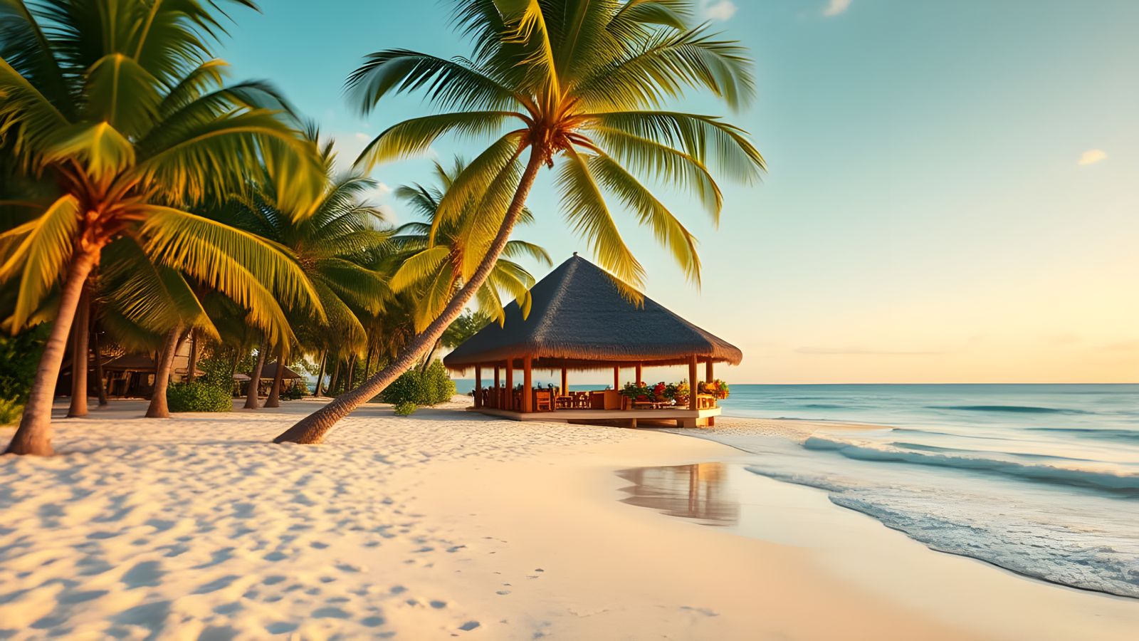 Serenity by the Tropics: A Calming Beach Scene