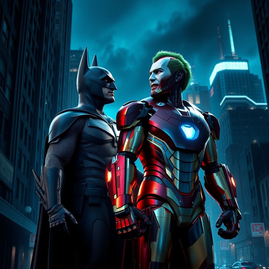 Batman and Iron Man Unite Against the Joker in Gotham City