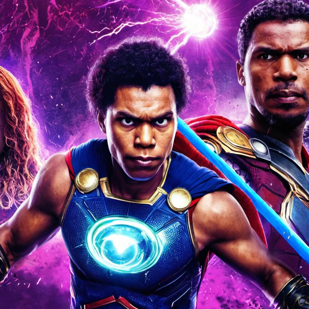 Dynamic Superhero Portrait in Comic Book Style