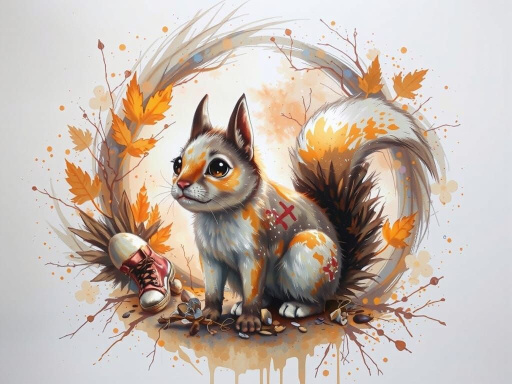 Punk Fairy with Spray Can in Glowing Forest